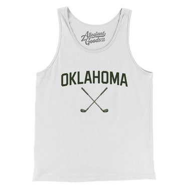 Oklahoma Golf Men/Unisex Tank Top-White-Allegiant Goods Co. Vintage Sports Apparel