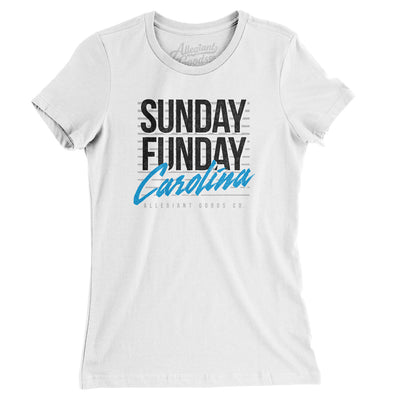 Sunday Funday Carolina Women's T-Shirt-White-Allegiant Goods Co. Vintage Sports Apparel