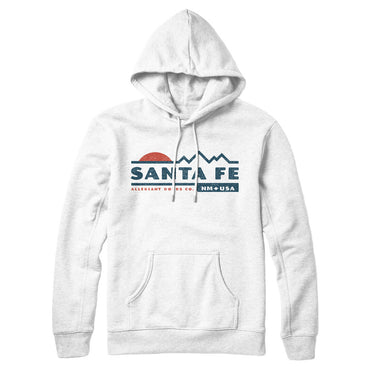 Santa Fe Mountain Sunset Hoodie-White-Allegiant Goods Co. Vintage Sports Apparel