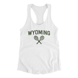 Wyoming Tennis Women's Racerback Tank-White-Allegiant Goods Co. Vintage Sports Apparel