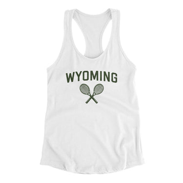 Wyoming Tennis Women's Racerback Tank-White-Allegiant Goods Co. Vintage Sports Apparel