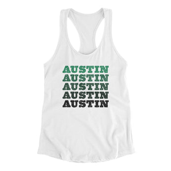 Austin Repeat Women's Racerback Tank-White-Allegiant Goods Co. Vintage Sports Apparel