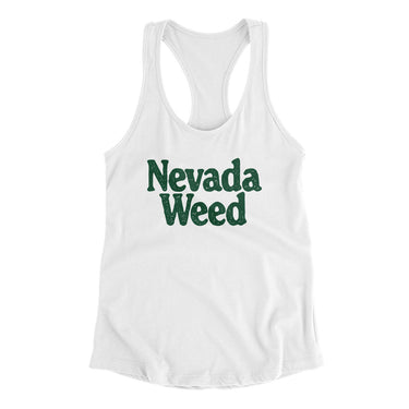 Nevada Weed Women's Racerback Tank-White-Allegiant Goods Co. Vintage Sports Apparel