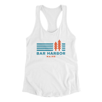 Bar Harbor Maine Women's Racerback Tank-White-Allegiant Goods Co. Vintage Sports Apparel