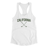 California Golf Women's Racerback Tank-White-Allegiant Goods Co. Vintage Sports Apparel