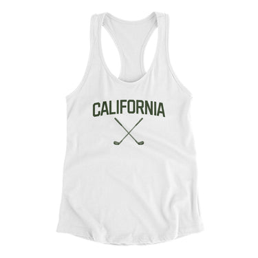 California Golf Women's Racerback Tank-White-Allegiant Goods Co. Vintage Sports Apparel