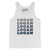 Logan Repeat Men/Unisex Tank Top-White-Allegiant Goods Co. Vintage Sports Apparel