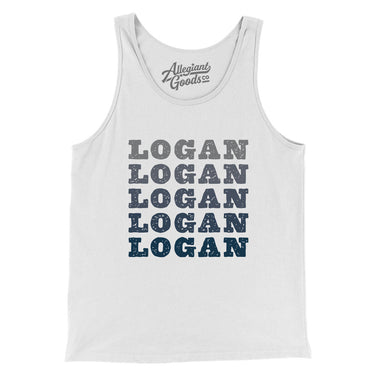 Logan Repeat Men/Unisex Tank Top-White-Allegiant Goods Co. Vintage Sports Apparel