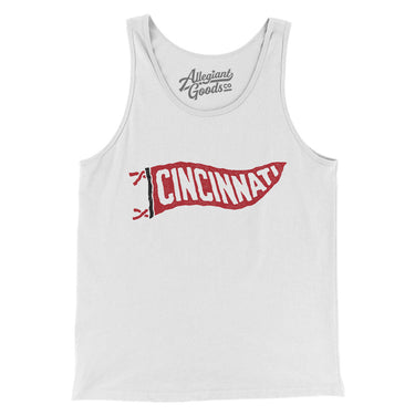 Cincinnati Pennant Men/Unisex Tank Top-Allegiant Goods Co. Vintage Sports Apparel