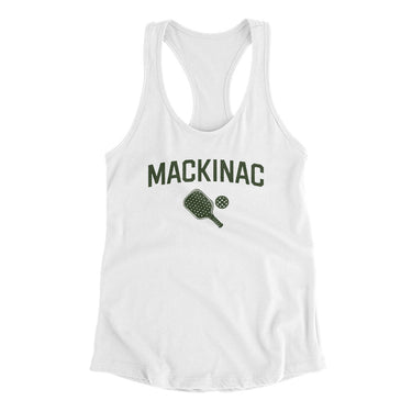 Mackinac Pickleball Women's Racerback Tank-White-Allegiant Goods Co. Vintage Sports Apparel