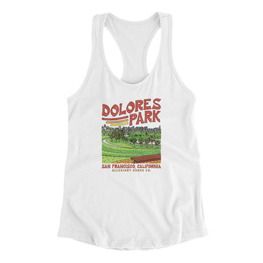 Dolores Park Women's Racerback Tank-White-Allegiant Goods Co. Vintage Sports Apparel
