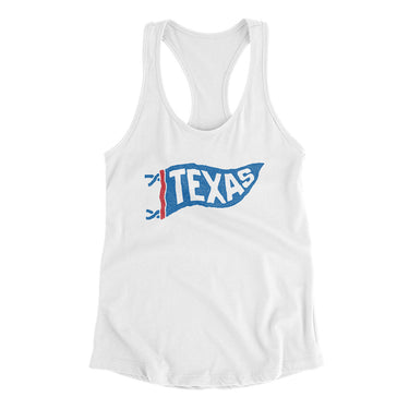 Texas Pennant Women's Racerback Tank-White-Allegiant Goods Co. Vintage Sports Apparel