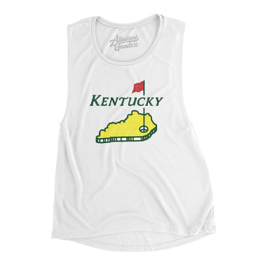 Kentucky Golf Women's Flowey Scoopneck Muscle Tank-White-Allegiant Goods Co. Vintage Sports Apparel