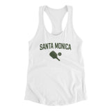 Santa Monica Pickleball Women's Racerback Tank-White-Allegiant Goods Co. Vintage Sports Apparel