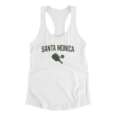 Santa Monica Pickleball Women's Racerback Tank-White-Allegiant Goods Co. Vintage Sports Apparel