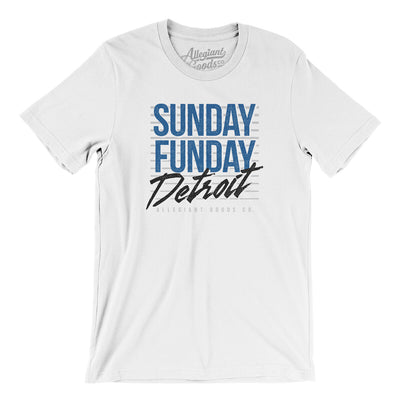 Sunday Funday Detroit Men/Unisex T-Shirt-White-Allegiant Goods Co. Vintage Sports Apparel