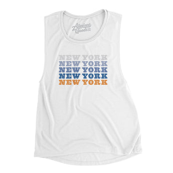 New York Repeat Women's Flowey Scoopneck Muscle Tank-Allegiant Goods Co. Vintage Sports Apparel