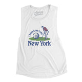 I Have A Tee Time In New York Women's Flowey Scoopneck Muscle Tank-White-Allegiant Goods Co. Vintage Sports Apparel
