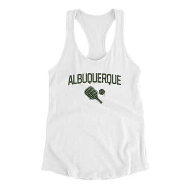 Albuquerque Pickleball Women's Racerback Tank-White-Allegiant Goods Co. Vintage Sports Apparel