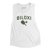 Biloxi Pickleball Women's Flowey Scoopneck Muscle Tank-White-Allegiant Goods Co. Vintage Sports Apparel
