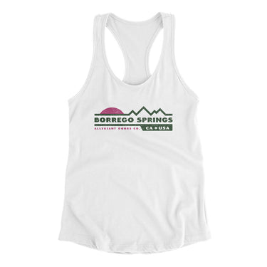Borrego Springs Mountain Sunset Women's Racerback Tank-White-Allegiant Goods Co. Vintage Sports Apparel