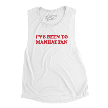 I've Been To Manhattan Women's Flowey Scoopneck Muscle Tank-White-Allegiant Goods Co. Vintage Sports Apparel