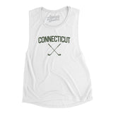 Connecticut Golf Women's Flowey Scoopneck Muscle Tank-White-Allegiant Goods Co. Vintage Sports Apparel