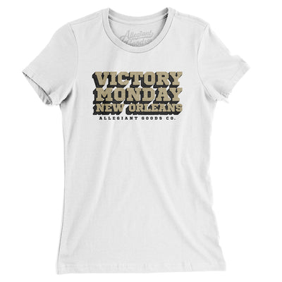 Victory Monday New Orleans Women's T-Shirt-White-Allegiant Goods Co. Vintage Sports Apparel