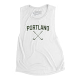 Portland Golf Women's Flowey Scoopneck Muscle Tank-White-Allegiant Goods Co. Vintage Sports Apparel