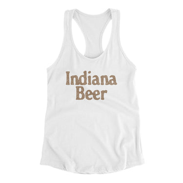 Indiana Beer Women's Racerback Tank-White-Allegiant Goods Co. Vintage Sports Apparel