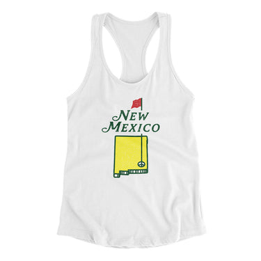 New Mexico Golf Women's Racerback Tank-White-Allegiant Goods Co. Vintage Sports Apparel