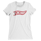 Cincinnati Pennant Women's T-Shirt-White-Allegiant Goods Co. Vintage Sports Apparel