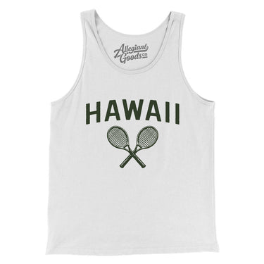 Hawaii Tennis Men/Unisex Tank Top-White-Allegiant Goods Co. Vintage Sports Apparel
