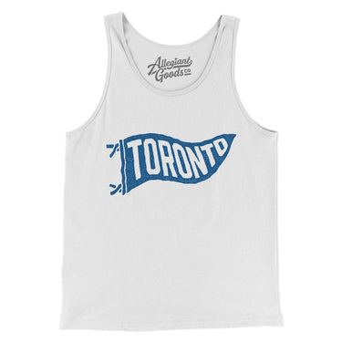 Toronto Pennant Men/Unisex Tank Top-White-Allegiant Goods Co. Vintage Sports Apparel