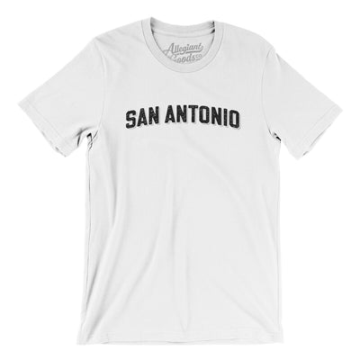 San Antonio Varsity Men/Unisex T-Shirt-White-Allegiant Goods Co. Vintage Sports Apparel
