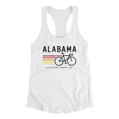 Alabama Cycling Women's Racerback Tank-White-Allegiant Goods Co. Vintage Sports Apparel
