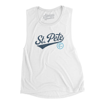 St Pete Vintage Script Women's Flowey Scoopneck Muscle Tank-Allegiant Goods Co. Vintage Sports Apparel