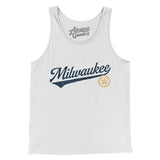 Milwaukee Vintage Script Men/Unisex Tank Top-White-Allegiant Goods Co. Vintage Sports Apparel