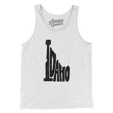 Idaho State Shape Text Men/Unisex Tank Top-White-Allegiant Goods Co. Vintage Sports Apparel