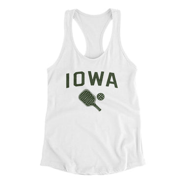 Iowa Pickleball Women's Racerback Tank-White-Allegiant Goods Co. Vintage Sports Apparel