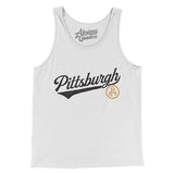 Pittsburgh Vintage Script Men/Unisex Tank Top-Allegiant Goods Co. Vintage Sports Apparel