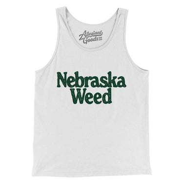 Nebraska Weed Men/Unisex Tank Top-White-Allegiant Goods Co. Vintage Sports Apparel