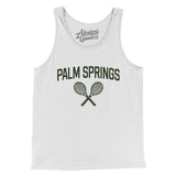 Palm Springs Tennis Men/Unisex Tank Top-White-Allegiant Goods Co. Vintage Sports Apparel