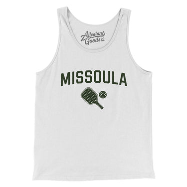 Missoula Pickleball Men/Unisex Tank Top-White-Allegiant Goods Co. Vintage Sports Apparel