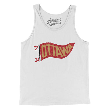Ottawa Pennant Men/Unisex Tank Top-White-Allegiant Goods Co. Vintage Sports Apparel