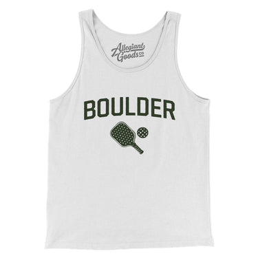 Boulder Pickleball Men/Unisex Tank Top-White-Allegiant Goods Co. Vintage Sports Apparel