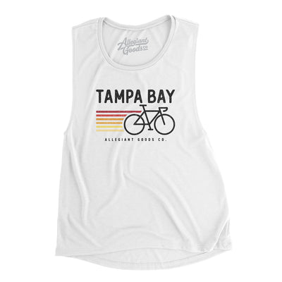 Tampa Bay Cycling Women's Flowey Scoopneck Muscle Tank-White-Allegiant Goods Co. Vintage Sports Apparel