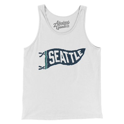 Seattle Pennant Men/Unisex Tank Top-White-Allegiant Goods Co. Vintage Sports Apparel