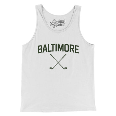 Baltimore Golf Men/Unisex Tank Top-White-Allegiant Goods Co. Vintage Sports Apparel