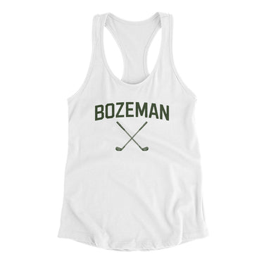 Bozeman Golf Women's Racerback Tank-White-Allegiant Goods Co. Vintage Sports Apparel